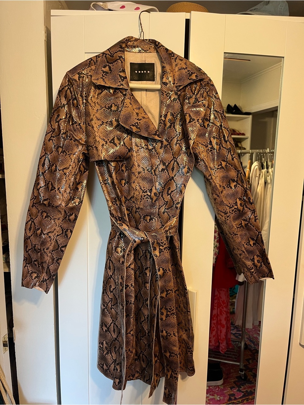 Blank NYC Snake Print Trench Coat